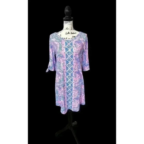 NWT LIlly Pulitzer Preston Dress Coastal Blue Maybe Gator Size M - Picture 10 of 15